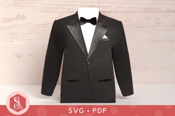 Download Tuxedo Favour Box SVG + PDF Templates - Premium Resources