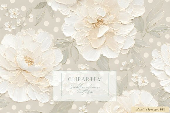 Download White Peony Polka Dot Floral Pattern - Floral Collection